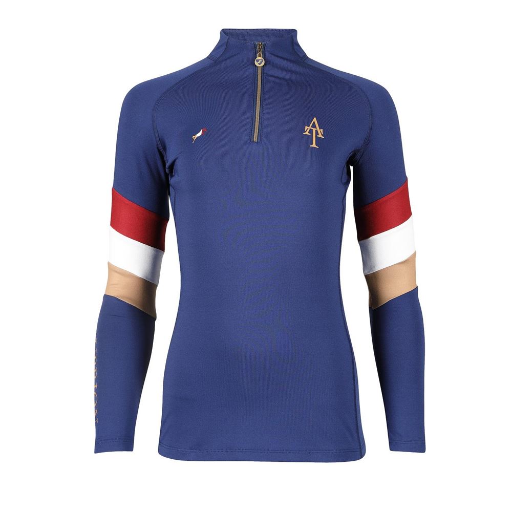 Shires Aubrion Team Long Sleeve Base Layer - Young Rider (Navy)