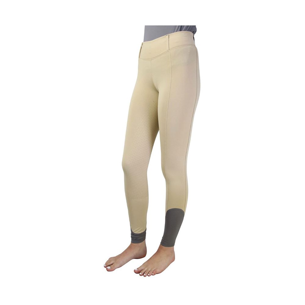 Hy Sport Active Young Rider Riding Tights (Beige/Grey)