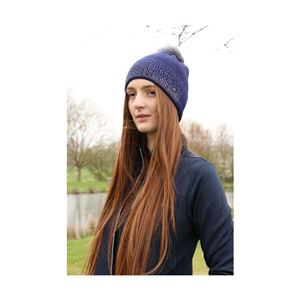 Hy Equestrian Synergy Diamante Bobble Hat (Navy)