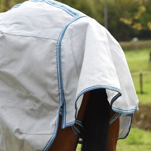 Weatherbeeta Comfitec Hexi Shield Combo Neck Mesh Rug (Silver/Teal Blue)