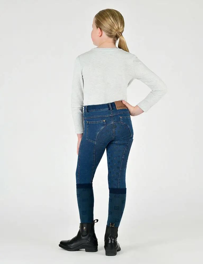Dublin Kids Shona Denim Full Seat Breeches (Light Blue Denim)