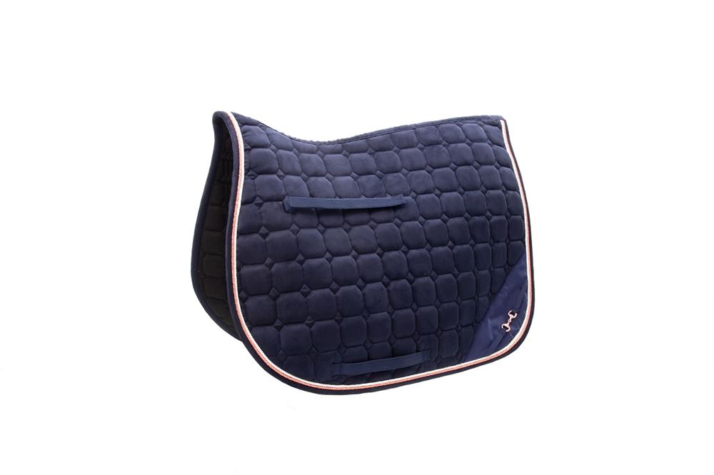 Hy Equestrian On The Bit Saddle Pad (Navy/Rose Gold)
