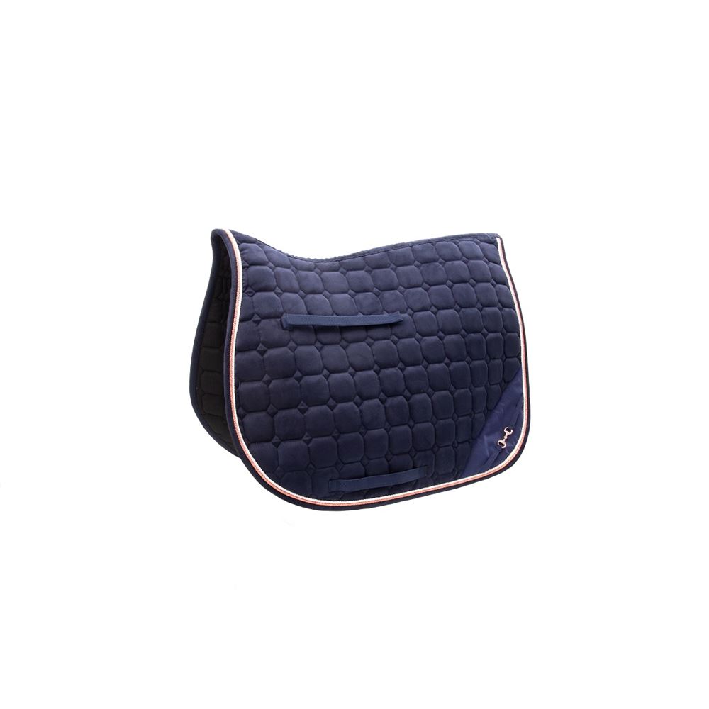 Hy Equestrian On The Bit Saddle Pad (Navy/Rose Gold)