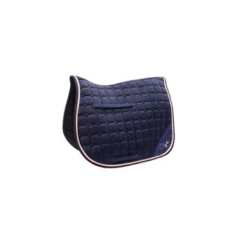 Hy Equestrian On The Bit Saddle Pad (Navy/Rose Gold)