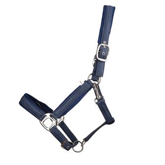Hy Equestrian Mermaid Shimmer Head Collar and Lead Rope Set (Royal Navy))
