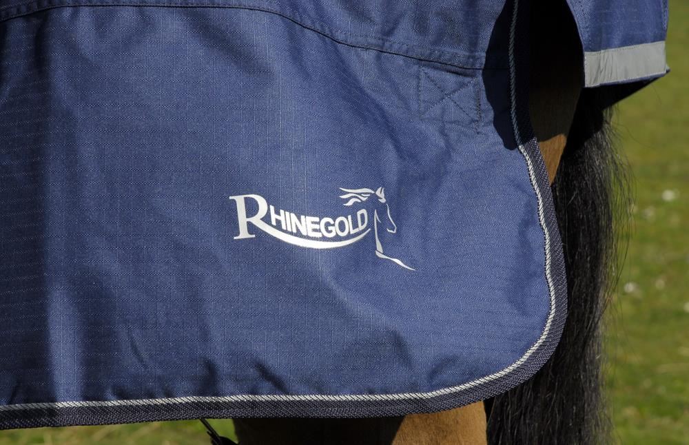 Rhinegold Arizona Outdoor Rug - 100g (Navy/Grey Binding)