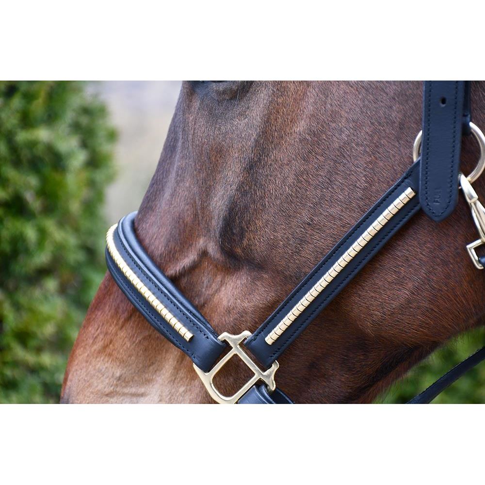 Rhinegold Bellagio Leather Headcollar With Brass Clincher Detailing