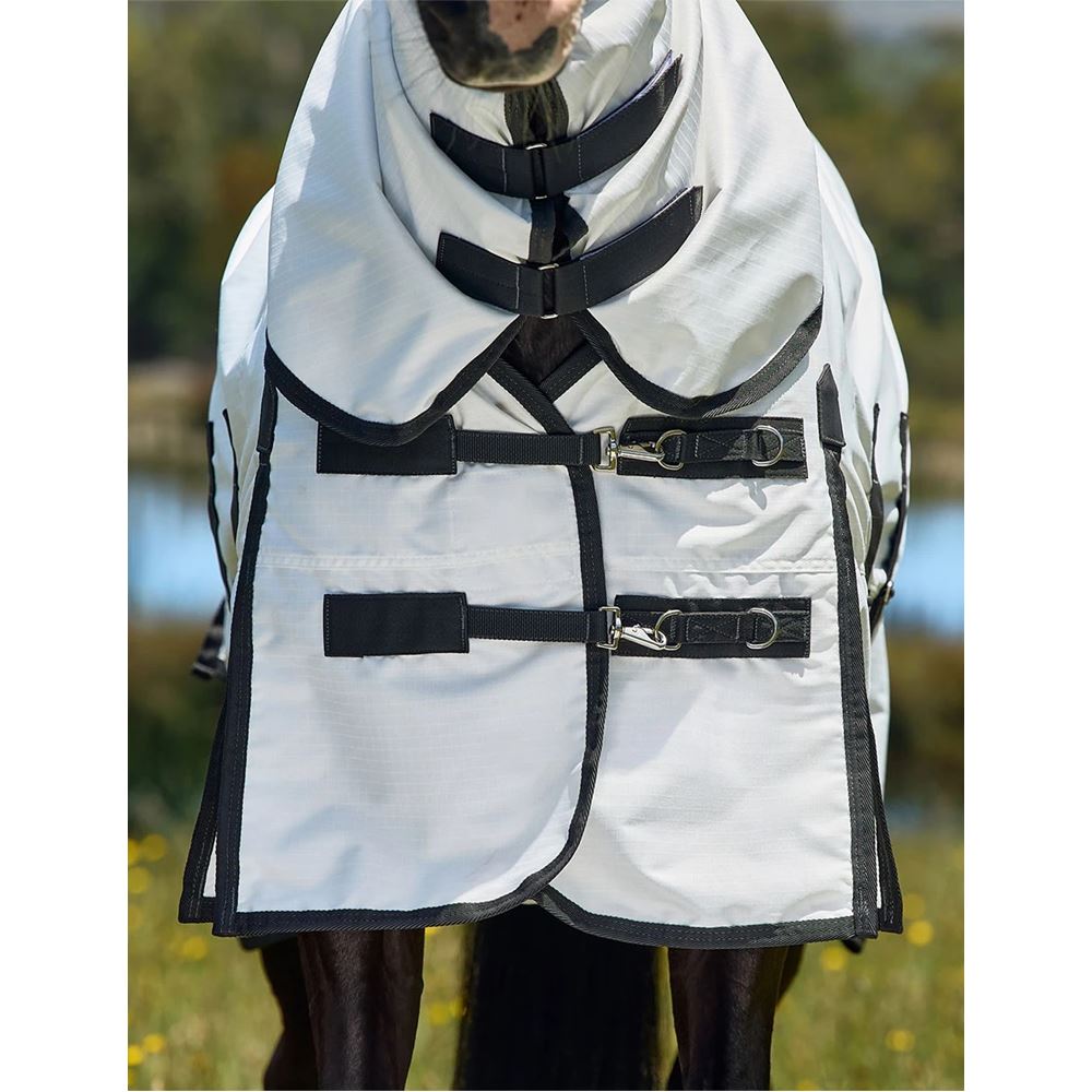 Weatherbeeta ComFiTec Sweet Itch Shield Fly Sheet Combo (White/Charcoal)