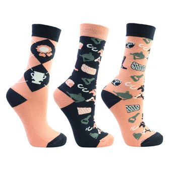 Pony Passion Socks by Little Rider - Pack of 3 (Navy/Blush) 