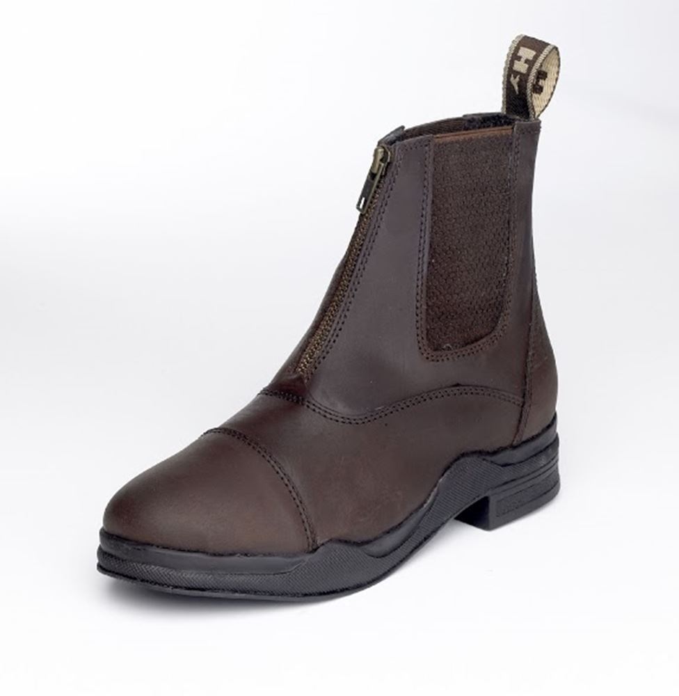 Hy Wax Leather Zip Riding Boots