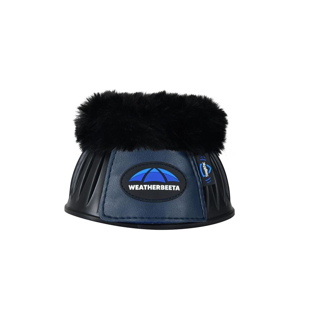 Weatherbeeta Tough-Tec Prime Fleece Trim Rubber Bell Boots (Black/Navy)