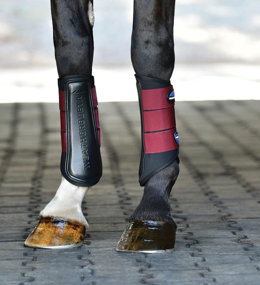 Weatherbeeta Tough-Tec Prime Brushing Boots (Black/Burgundy)