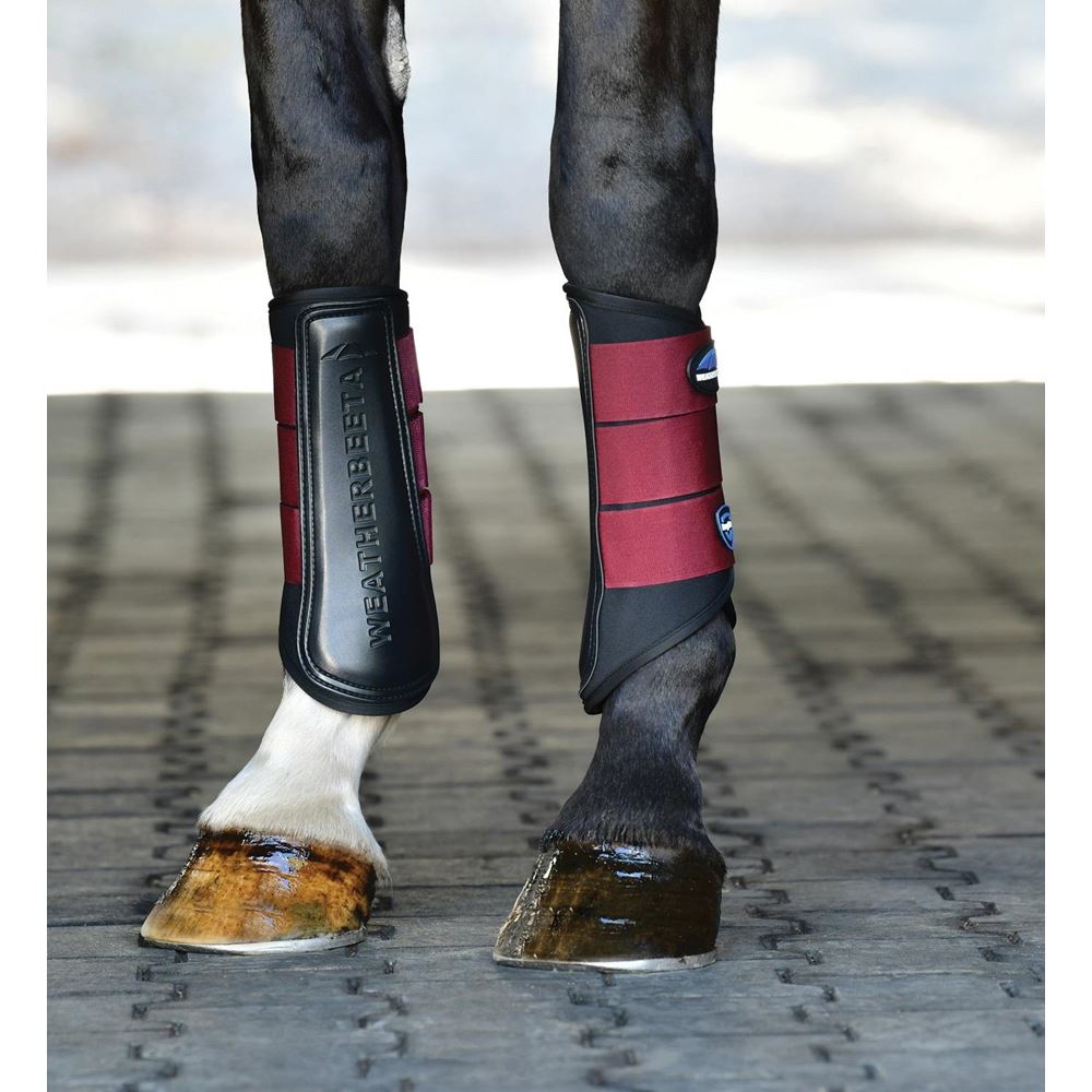 Weatherbeeta Tough-Tec Prime Brushing Boots (Black/Burgundy)