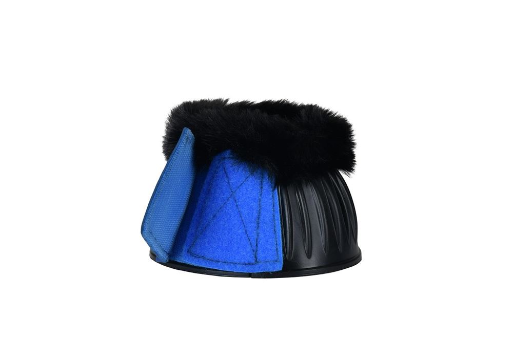 Weatherbeeta Tough-Tec Prime Fleece Trim Rubber Bell Boots (Black/Cobalt)