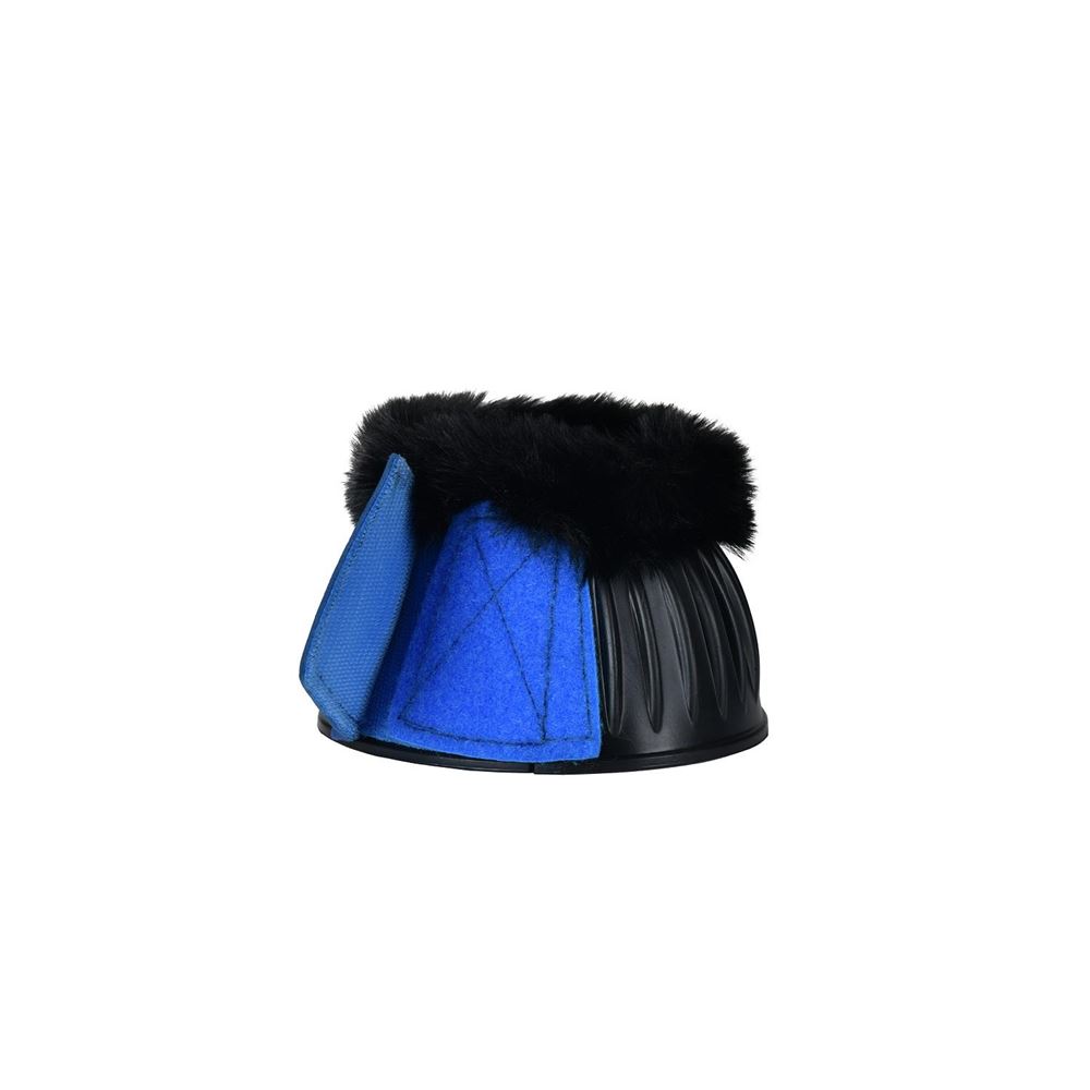 Weatherbeeta Tough-Tec Prime Fleece Trim Rubber Bell Boots (Black/Cobalt)