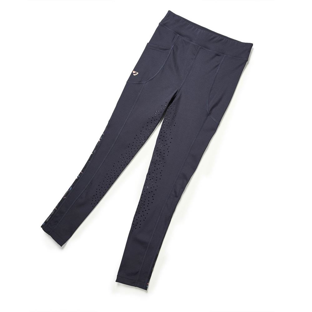 Shires Aubrion Rhythm Riding Tights - Young Rider (Navy)