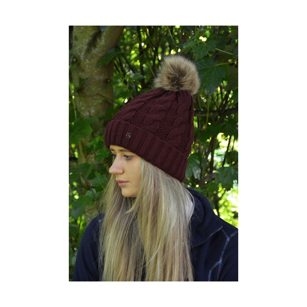 Hy Equestrian Melrose Cable Knit Bobble Hat