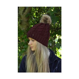 Hy Equestrian Melrose Cable Knit Bobble Hat