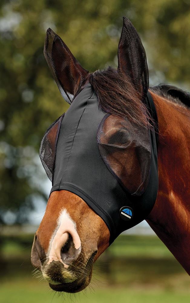 Weatherbeeta Comfitec Deluxe Stretch Fly Mask with Ears (Black)