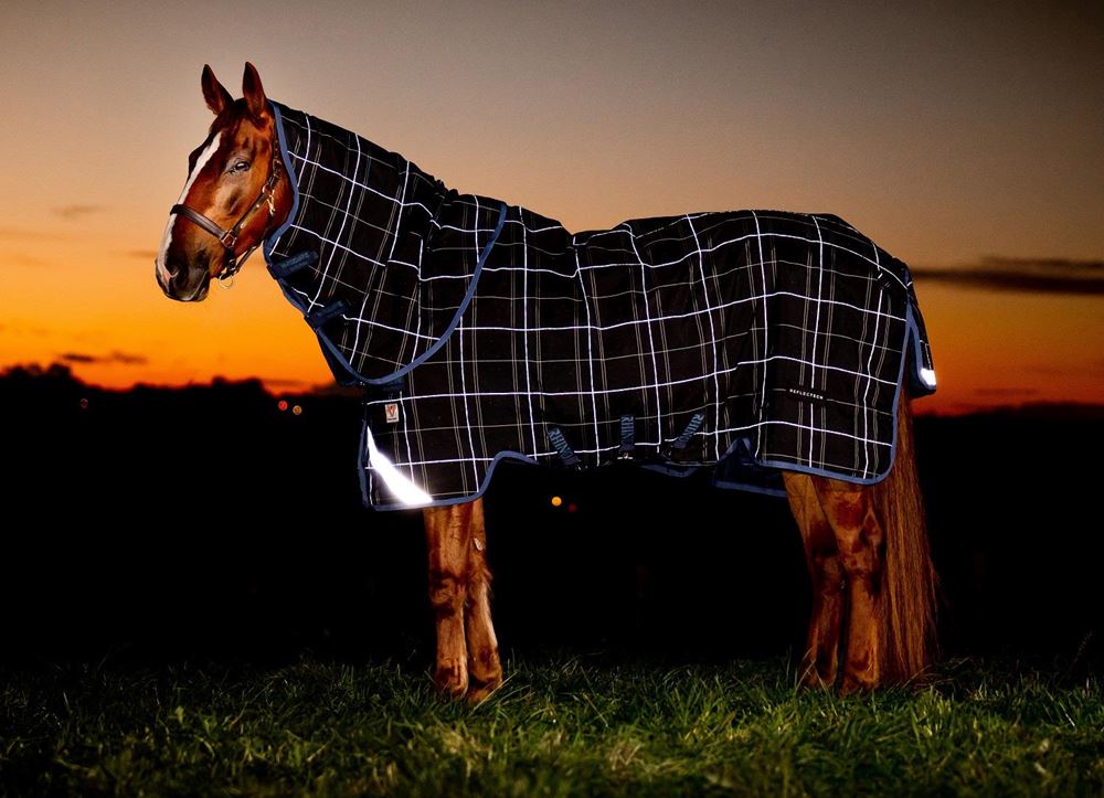 Horseware Rhino Reflectech Plus with Vari-Layer -250g Medium (Navy Reflective/Indigo)