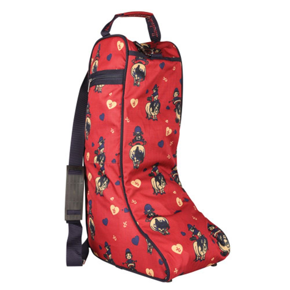 Hy Equestrian Thelwell Collection Balancing Act Boot Bag (Red/Navy)