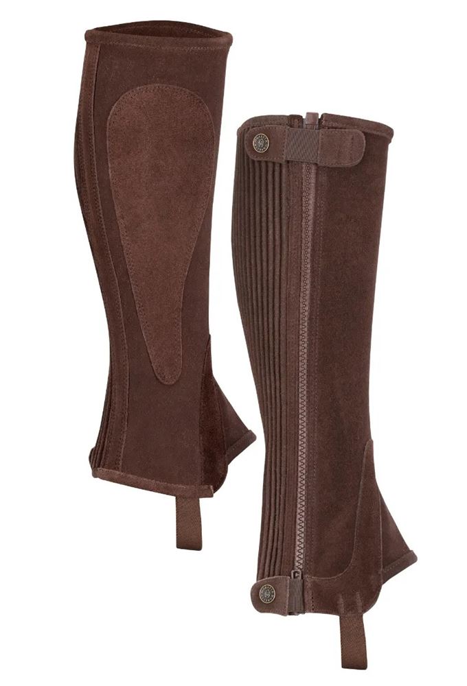 Shires Moretta Adults Suede Half Chaps (Brown)