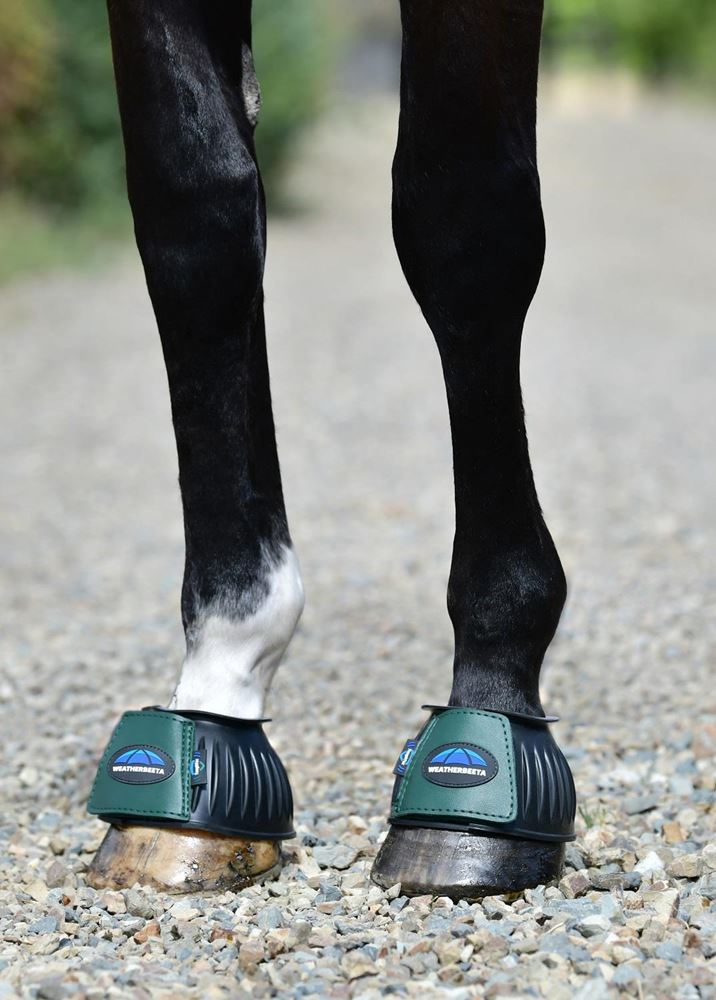 Weatherbeeta Tough-Tec Prime Rubber Bell Boots (Black/Forest Green)