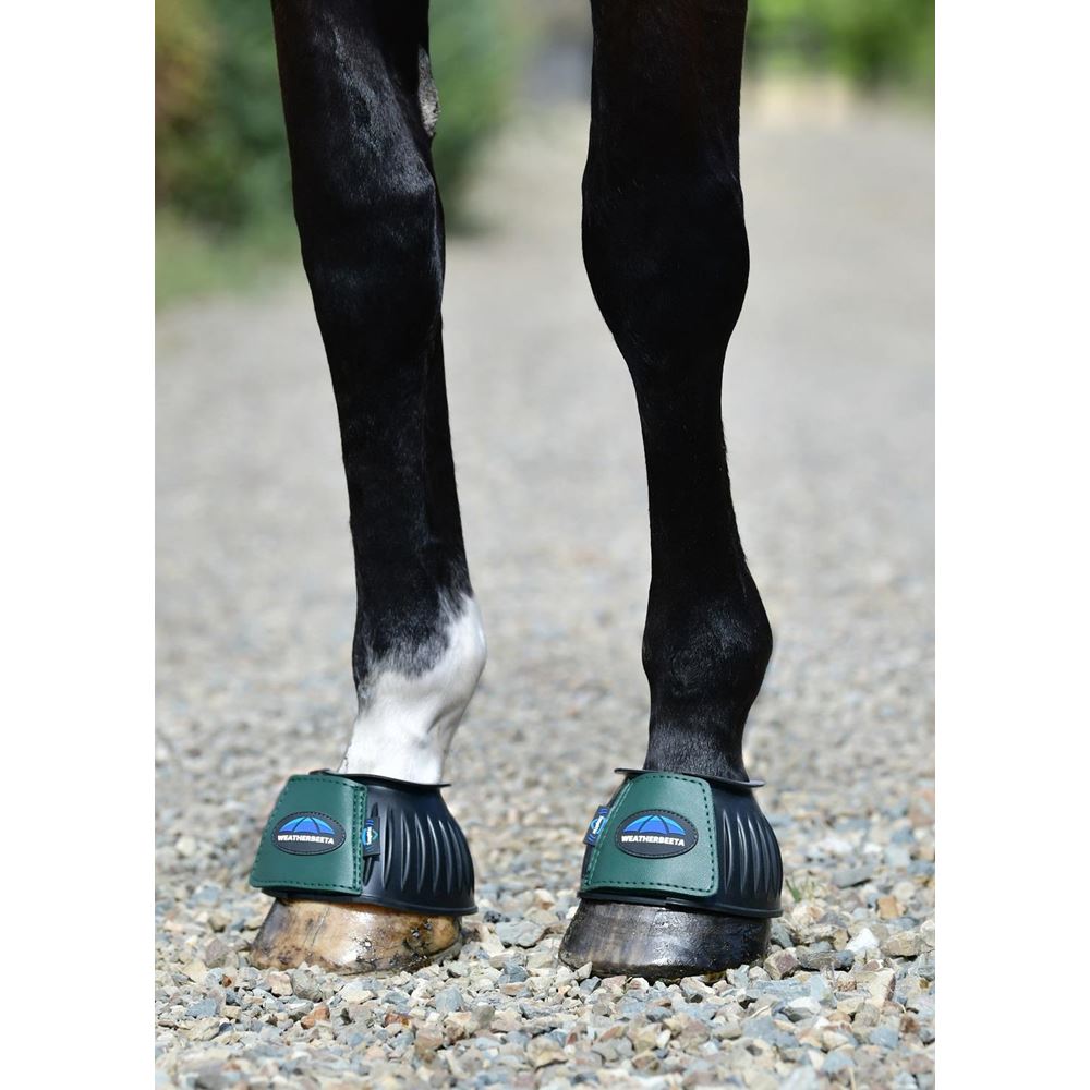 Weatherbeeta Tough-Tec Prime Rubber Bell Boots (Black/Forest Green)