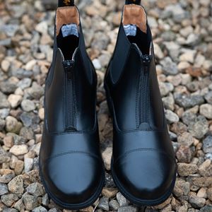 Gallop Adults Elegance Leather Paddock Zip Boot (Black)