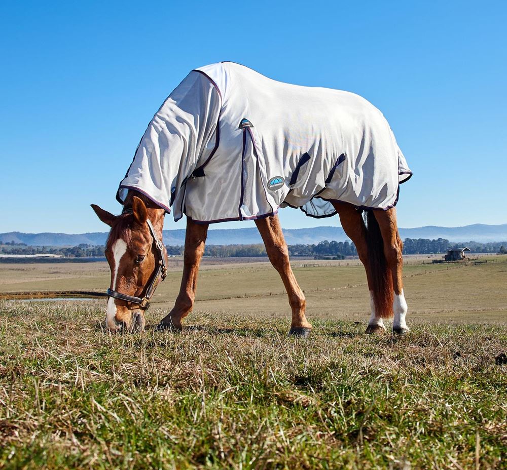 Weatherbeeta Comfitec Airflow Fly Sheet Detach-A-Neck (Grey/Navy/Burgundy)