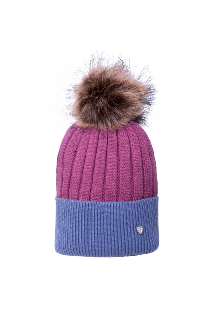 Hy Equestrian Synergy Luxury Bobble Hat (Grape/Riviera)