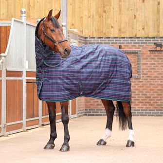 Shires Tempest Plus 100 Stable Combo Rug (Navy Tartan)