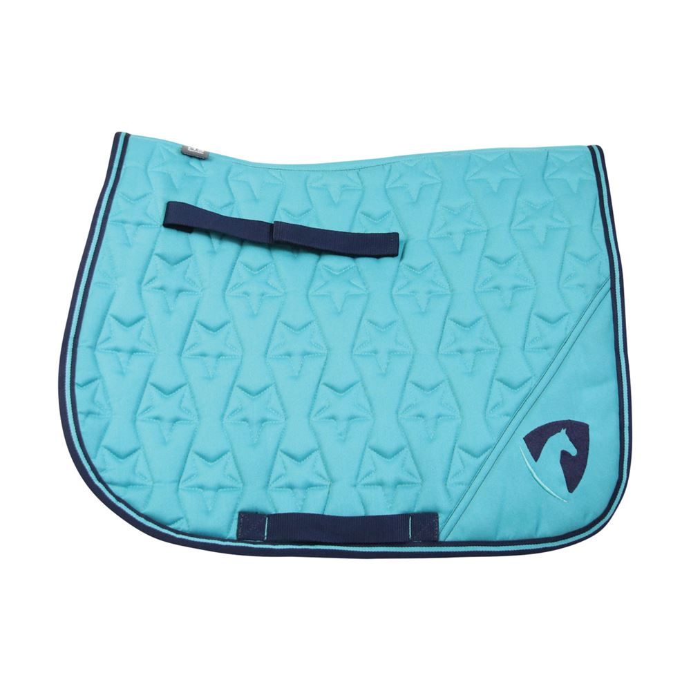 Hy Equestrian Belton Saddle Pad (Teal/Navy)