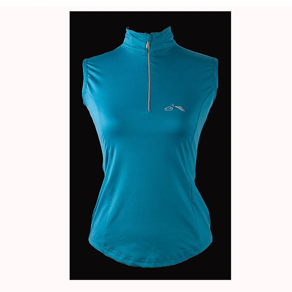 Gallop Sleeveless Zipped Neck Base-Layer (Peacock)