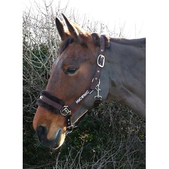 HyCONIC by Hy Equestrian Faux Fur Head Collar & Lead Rope (Brown)