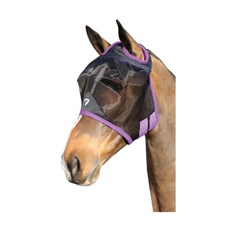 Hy Equestrian Mesh Half Mask without Ears (Black/Grape Royal)