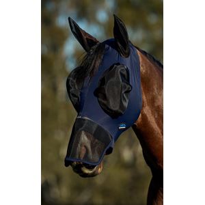 Weatherbeeta Comfitec Luxe Stretch Fly Mask with Ears & Nose (Navy/Black)