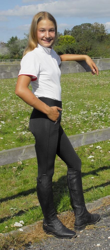 Rhinegold Childs Silicone Knee Riding Tights (Black)