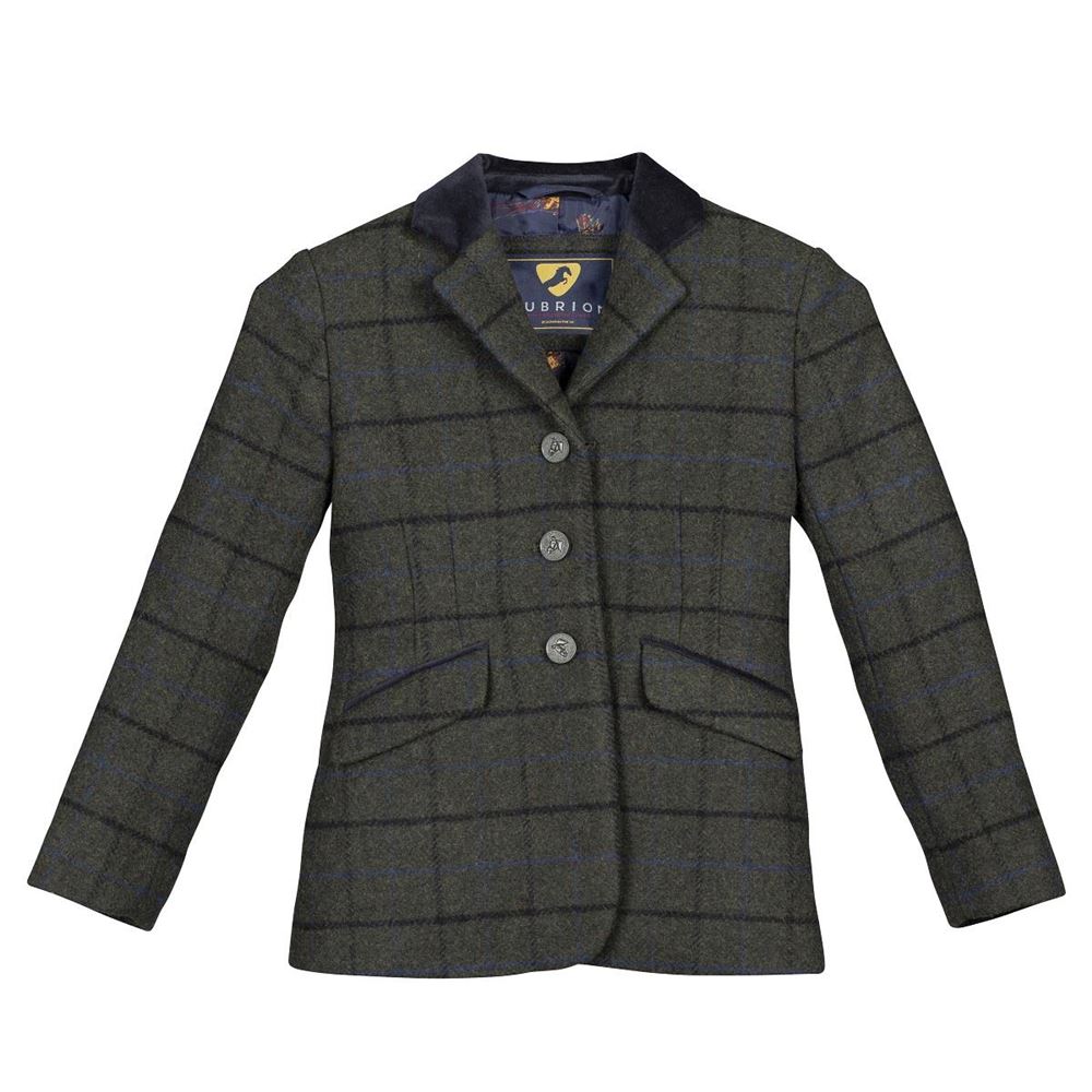 Shires Aubrion Saratoga Jacket - Young Rider (Dark Green Check)
