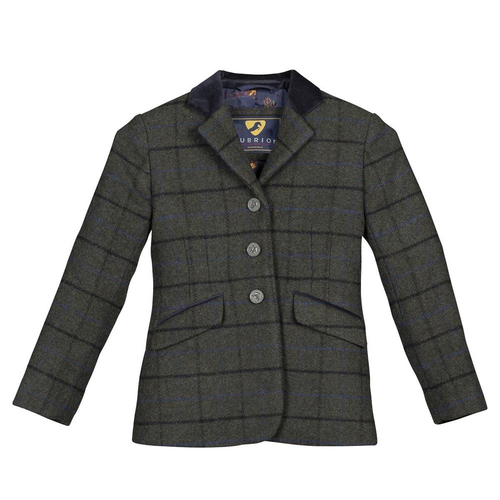 Shires Aubrion Saratoga Jacket - Young Rider (Dark Green Check)