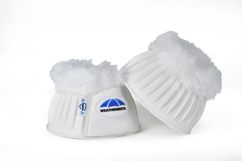Weatherbeeta Tough-Tec Prime Fleece Trim Rubber Bell Boots (White)