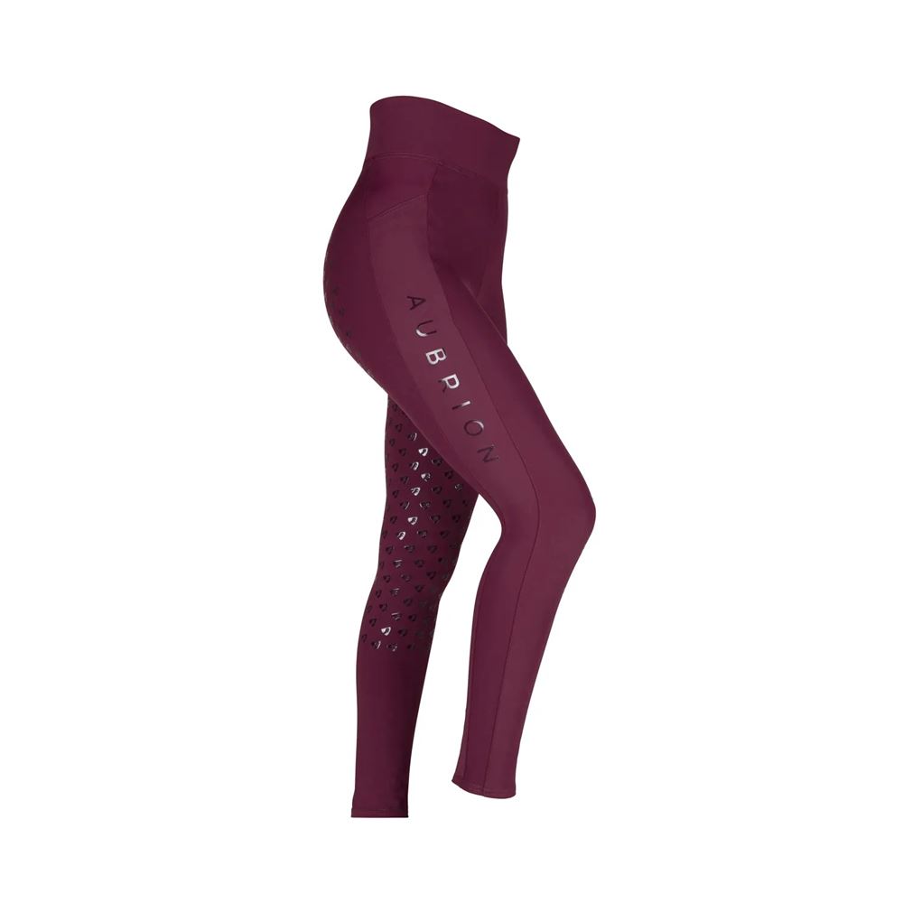 Shires Aubrion Eltar Ladies Riding Tights (Black Cherry)