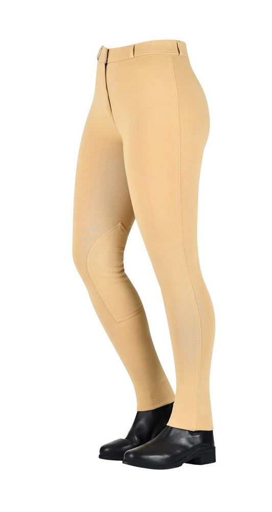 Saxon Warm Up Zip Front Ladies Jodhpurs (Beige)