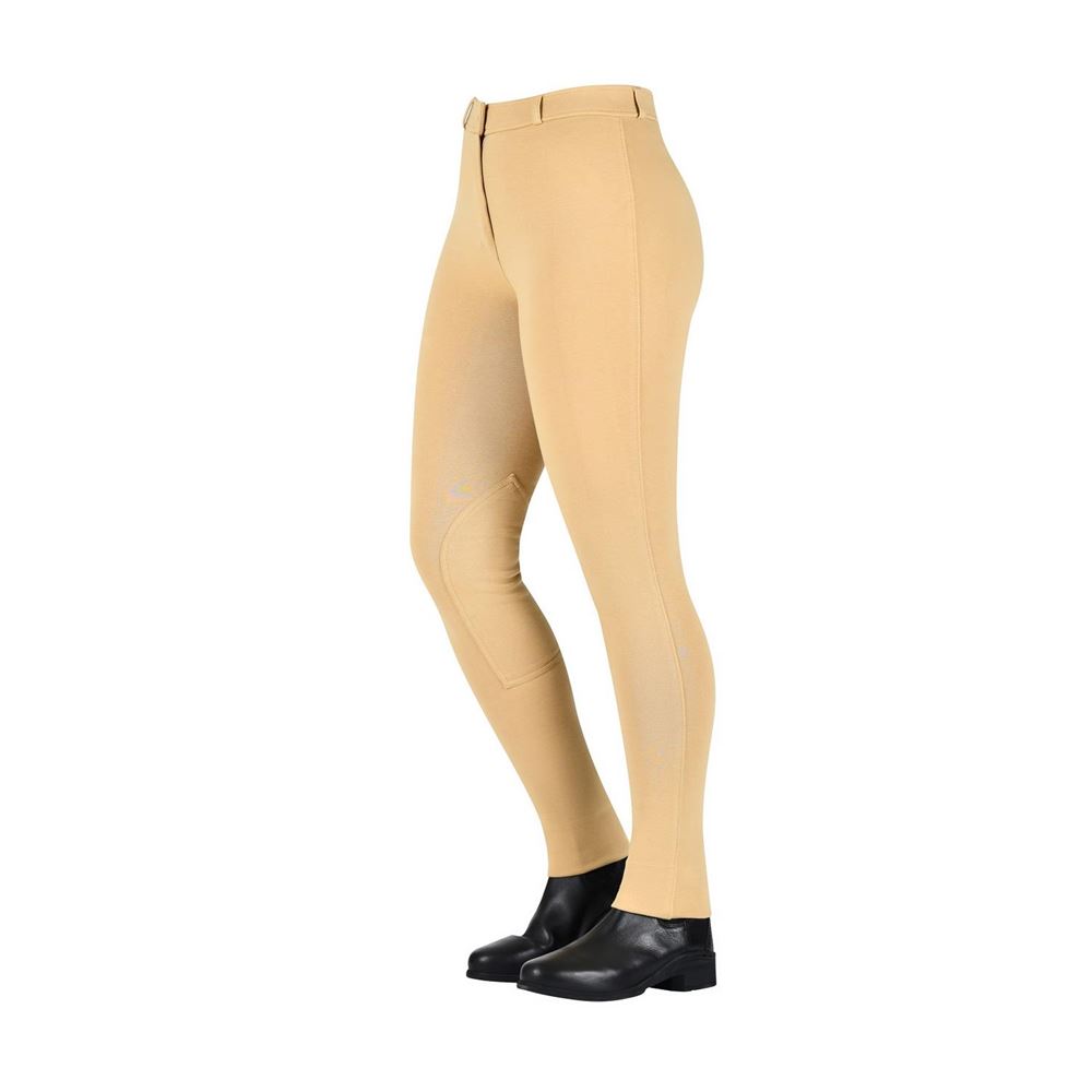 Saxon Warm Up Zip Front Ladies Jodhpurs (Beige)