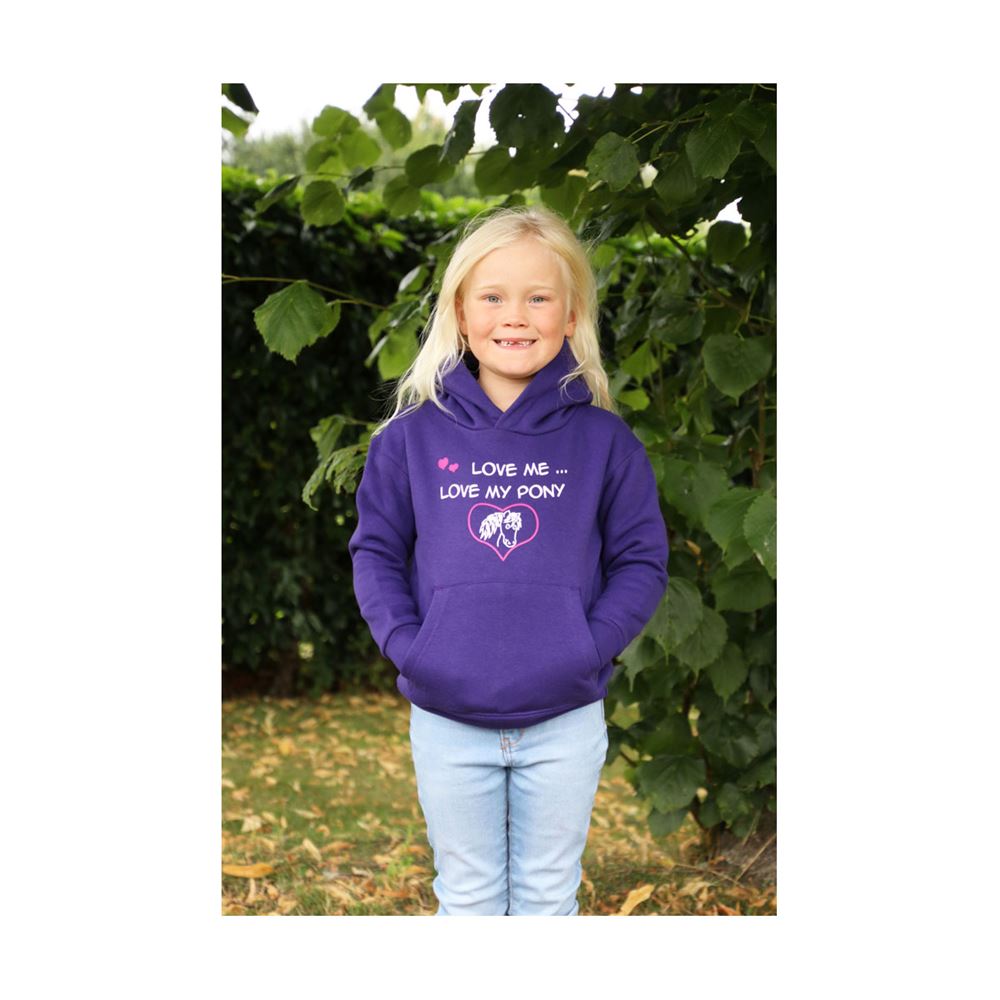 British Country Collection "Love me Love my Pony" Hoodie - Child (Purple)
