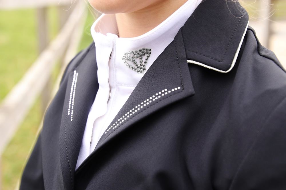 Hy Equestrian Cadiz Mizs Show Shirt (White/Silver)