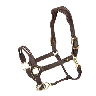 Shires Velociti Lusso Soria Control Leather Headcollar (Havana)
