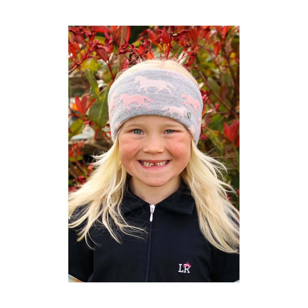 Hy Equestrian Flaine Children's Headband (Grey/Pink)