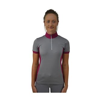 Hy Equestrian Arabella Ladies Sports Shirt (Pink/Dolphin - Medium) *Clearance*
