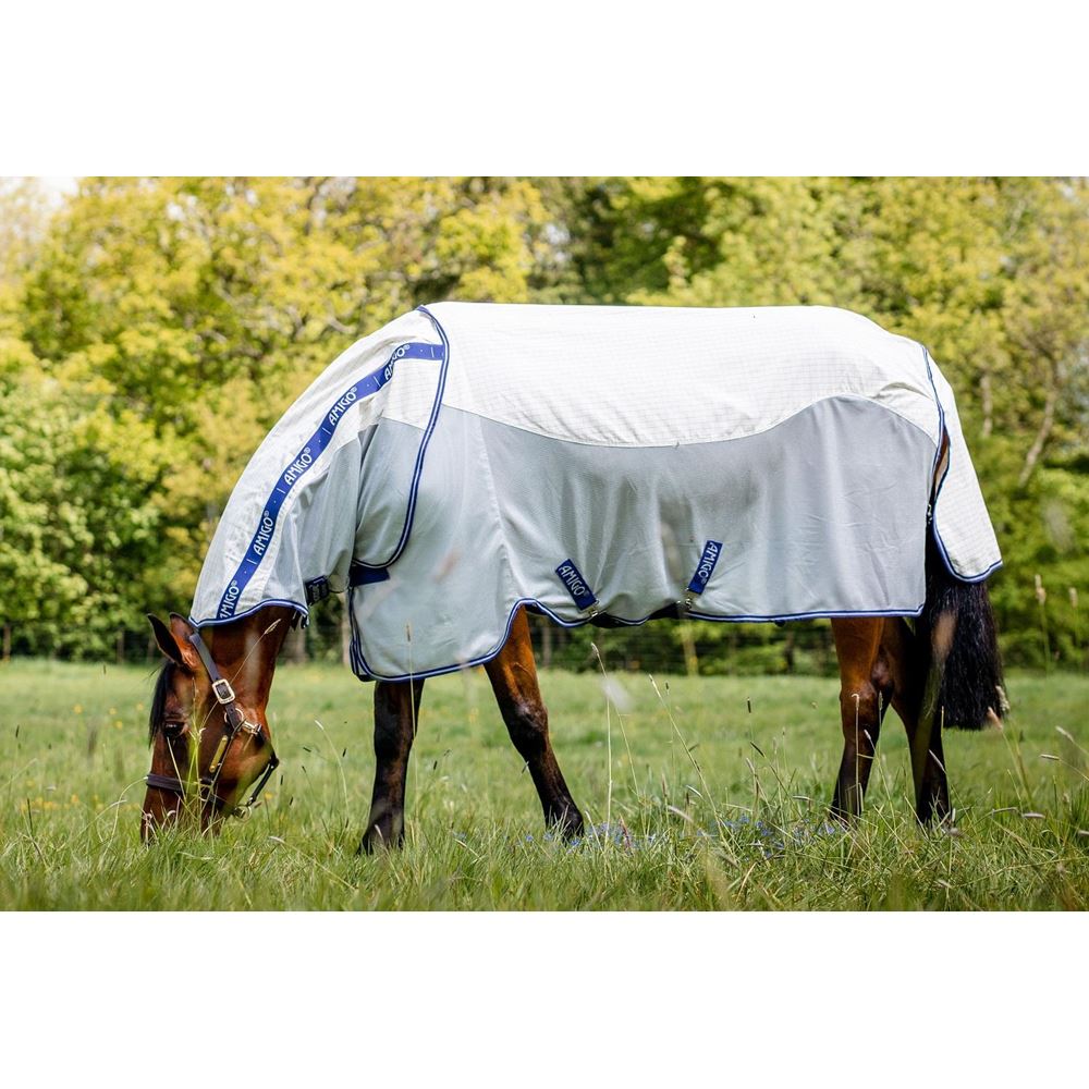 Horseware Amigo Airflow (Navy Check/Altanic Blue & Ivory)